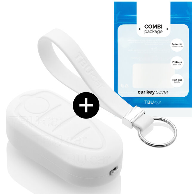 Capa para chave do carro compatível com Alfa Romeo - Capa Protetora de Chave Remota de Silicone - Tampa Remota FOB - Branco
