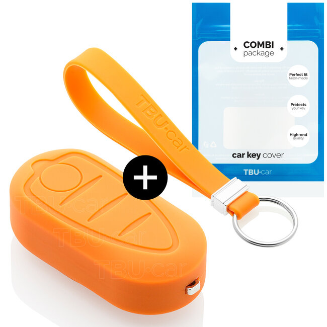 Housse de Protection clé compatible avec Alfa Romeo - Coque Cover Housse étui en Silicone - Orange