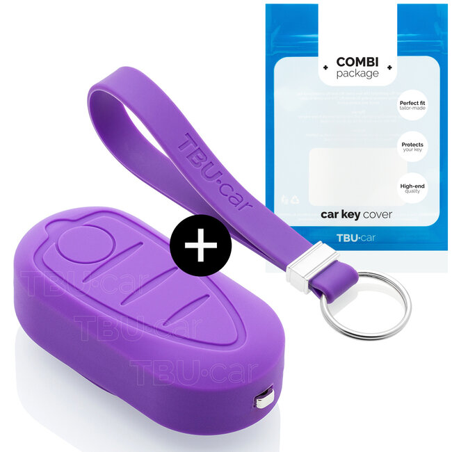 Cover chiavi auto compatibile con Alfa Romeo - Copertura protettiva - Custodia Protettiva in Silicone - Viola