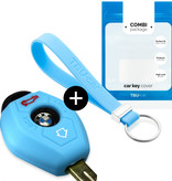 TBU car BMW Capa Silicone Chave do carro - Capa protetora - Tampa remota FOB - Azul claro