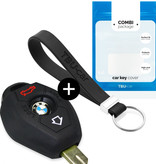 TBU car BMW Capa Silicone Chave do carro - Capa protetora - Tampa remota FOB - Preto