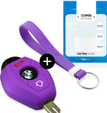 TBU car TBU car Car key cover compatible with BMW - Silicone Protective Remote Key Shell - FOB Case Cover - Purple