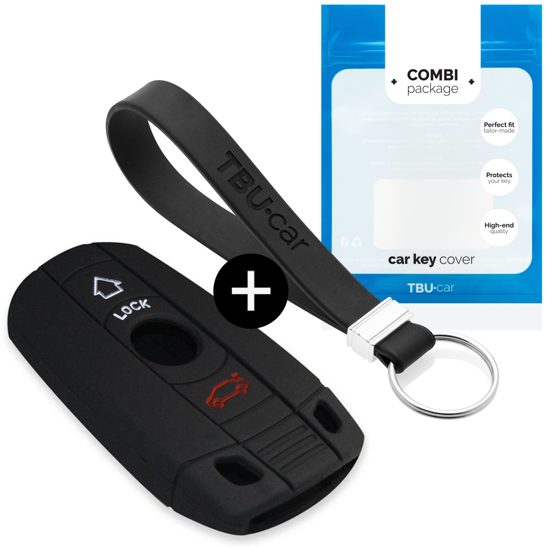 TBU car BMW Capa Silicone Chave do carro - Capa protetora - Tampa remota FOB - Preto