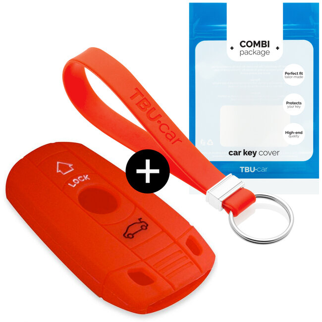 Capa para chave do carro compatível com BMW - Capa Protetora de Chave Remota de Silicone - Tampa Remota FOB - Vermelho
