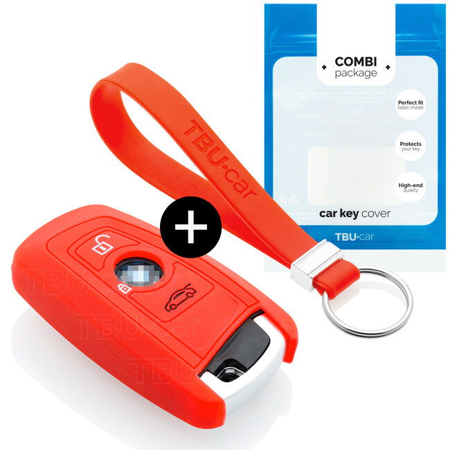 Housse de Protection clé compatible avec BMW - Coque Cover Housse étui en Silicone - Rouge