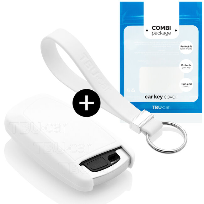 Car key cover compatible with BMW - Silicone Protective Remote Key Shell - FOB Case Cover - White