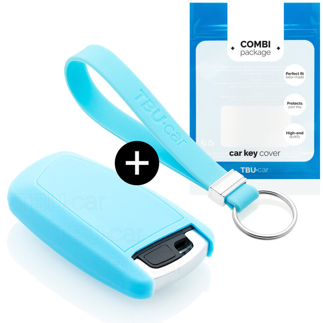 Capa para chave do carro compatível com BMW - Capa Protetora de Chave Remota de Silicone - Tampa Remota FOB - Azul claro