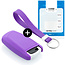 Capa para chave do carro compatível com BMW - Capa Protetora de Chave Remota de Silicone - Tampa Remota FOB - Roxo