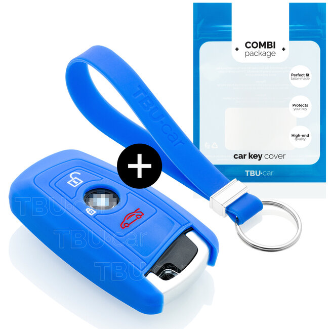 Car key cover compatible with BMW - Silicone Protective Remote Key Shell - FOB Case Cover - Blue