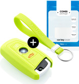 TBU car TBU car Car key cover compatible with BMW - Silicone Protective Remote Key Shell - FOB Case Cover - Lime green