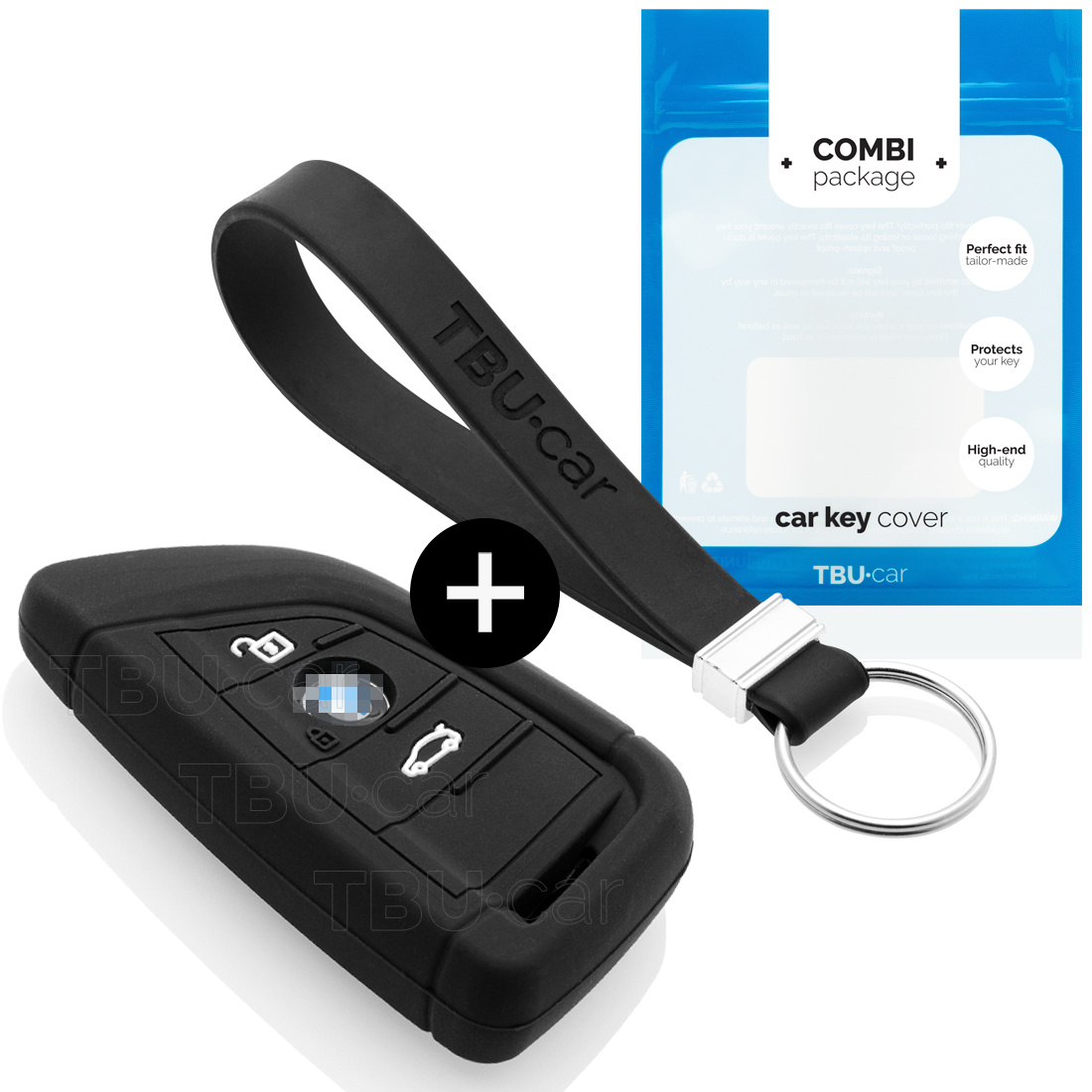 TBU car BMW Capa Silicone Chave do carro - Capa protetora - Tampa remota FOB - Preto