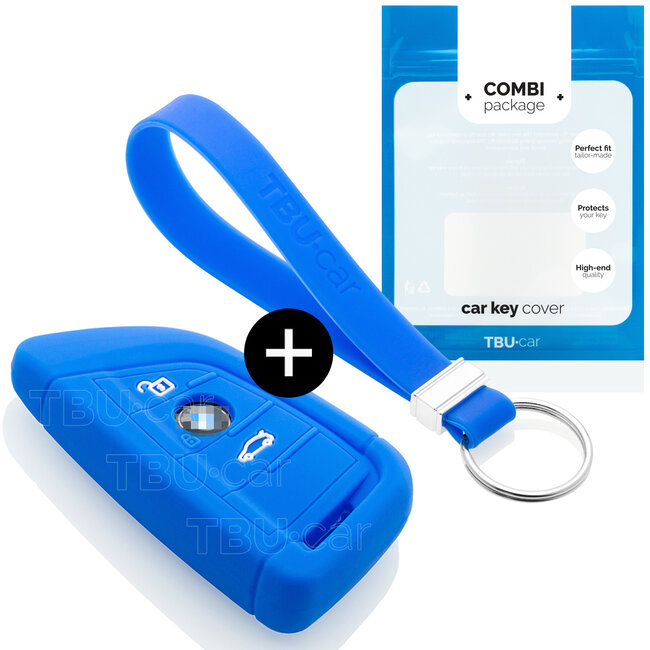 Capa para chave do carro compatível com BMW - Capa Protetora de Chave Remota de Silicone - Tampa Remota FOB - Azul