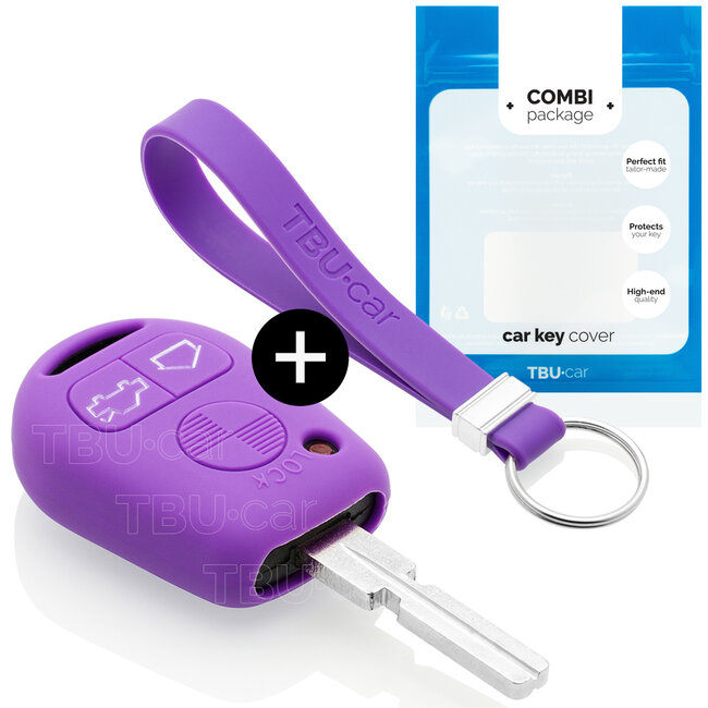 Car key cover compatible with BMW - Silicone Protective Remote Key Shell - FOB Case Cover - Purple