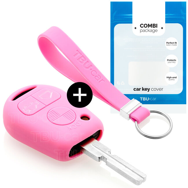 Housse de Protection clé compatible avec BMW - Coque Cover Housse étui en Silicone - Rose