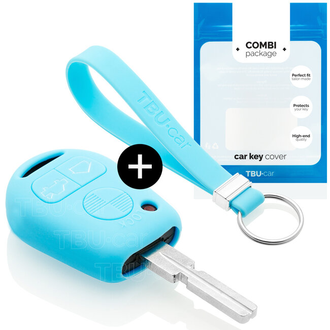 Funda Carcasa llave compatible con BMW - Funda de Silicona - Cover de Llave Coche - Azul claro