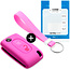 Capa para chave do carro compatível com Citroën - Capa Protetora de Chave Remota de Silicone - Tampa Remota FOB - Rosa