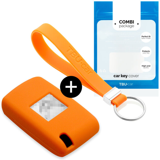 Funda Carcasa llave compatible con Citroën - Funda de Silicona - Cover de Llave Coche - Naranja