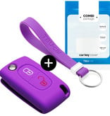 TBU car TBU car Funda Carcasa llave compatible con Citroën - Funda de Silicona - Cover de Llave Coche - Violeta