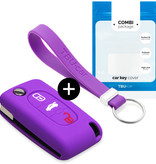 TBU car Citro√´n Capa Silicone Chave do carro - Capa protetora - Tampa remota FOB - Roxo