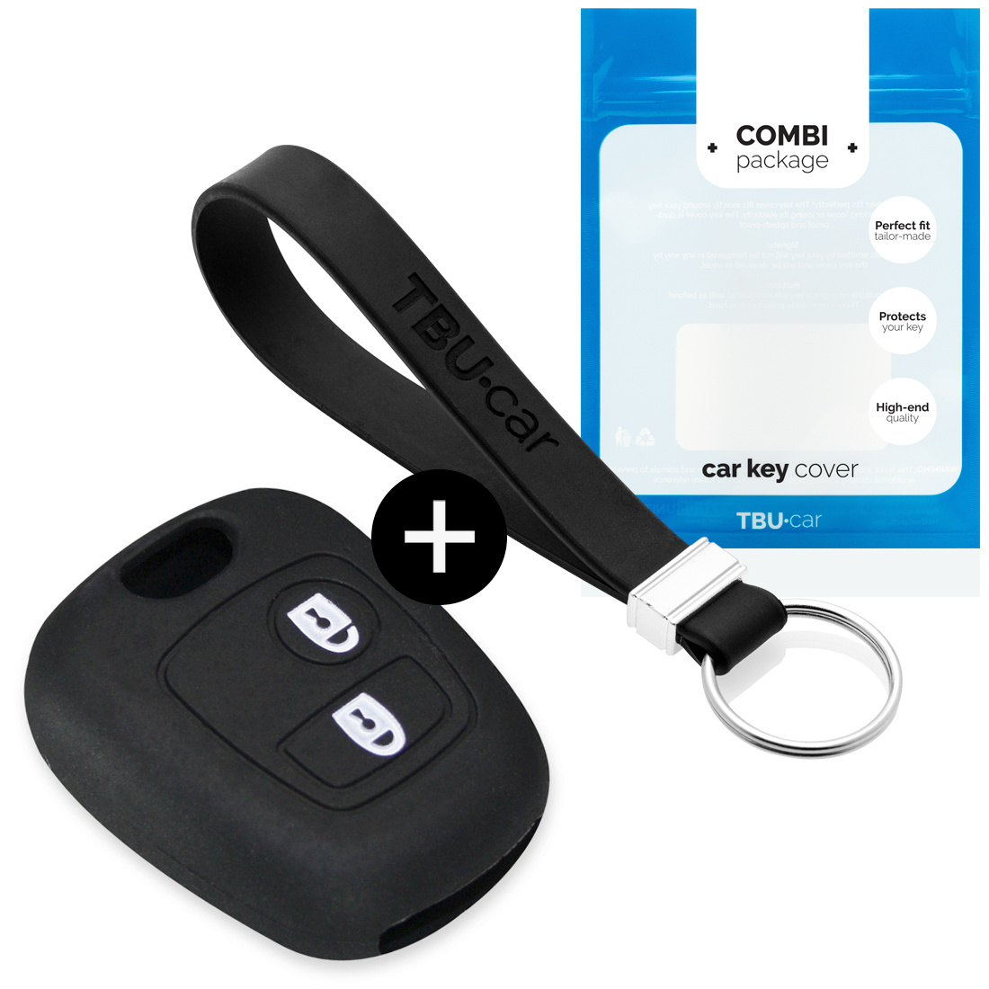 TBU car TBU car Car key cover compatible with Citroën - Silicone Protective Remote Key Shell - FOB Case Cover - Black