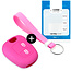 Capa para chave do carro compatível com Citroën - Capa Protetora de Chave Remota de Silicone - Tampa Remota FOB - Rosa