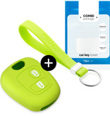 TBU car TBU car Car key cover compatible with Citroën - Silicone Protective Remote Key Shell - FOB Case Cover - Lime green