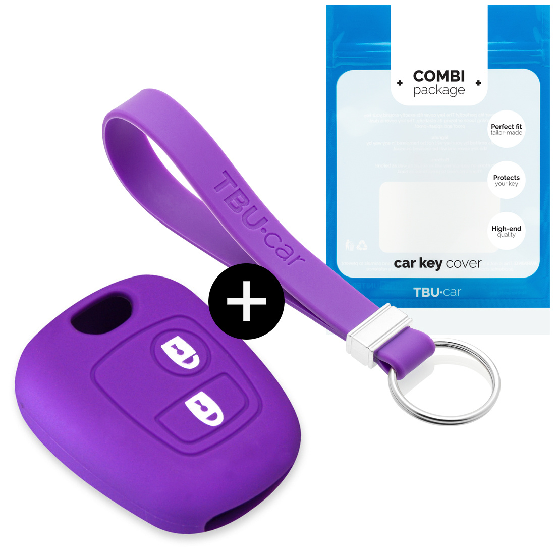 TBU car TBU car Car key cover compatible with Citroën - Silicone Protective Remote Key Shell - FOB Case Cover - Purple