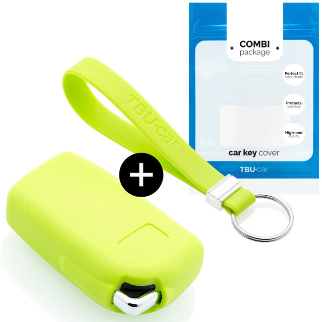 Housse de Protection clé compatible avec Citroën - Coque Cover Housse étui en Silicone - Citron vert