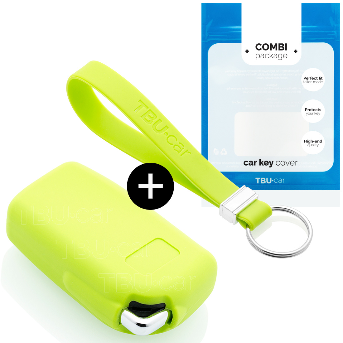 TBU car TBU car Car key cover compatible with Citroën - Silicone Protective Remote Key Shell - FOB Case Cover - Lime green
