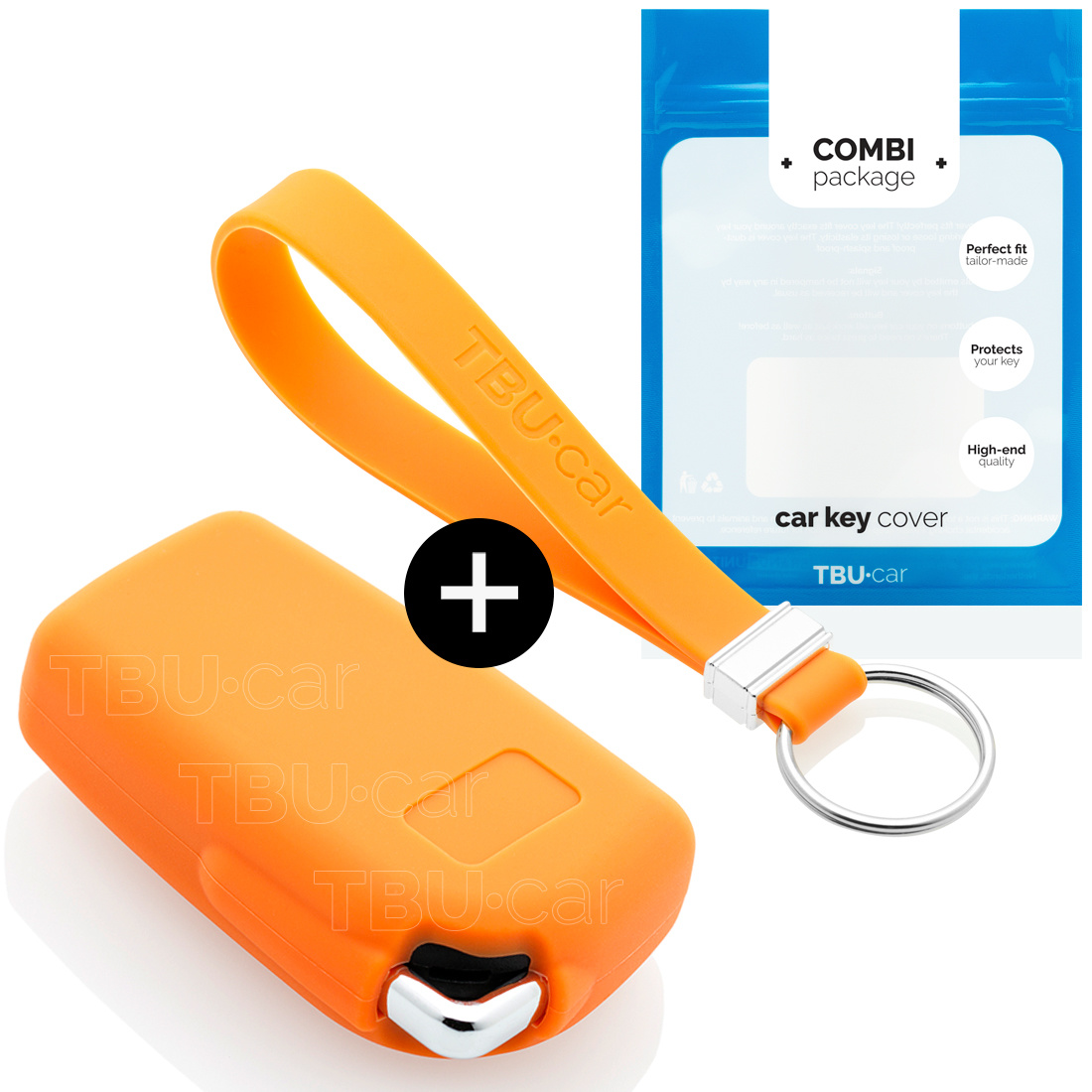 TBU car TBU car Funda Carcasa llave compatible con Citroën - Funda de Silicona - Cover de Llave Coche - Naranja