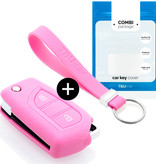 TBU car TBU car Car key cover compatible with Citroën - Silicone Protective Remote Key Shell - FOB Case Cover - Pink