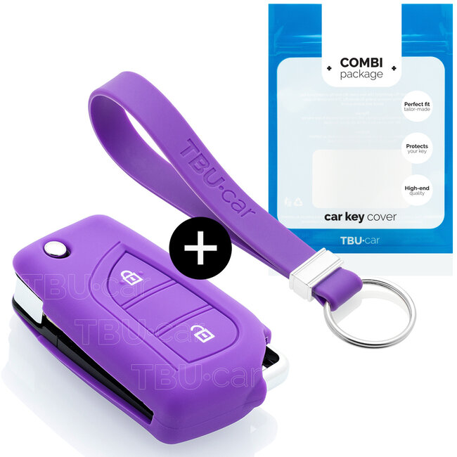 Funda Carcasa llave compatible con Citroën - Funda de Silicona - Cover de Llave Coche - Violeta