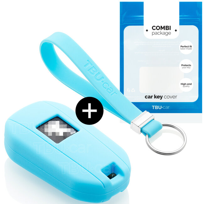 Car key cover compatible with Citroën - Silicone Protective Remote Key Shell - FOB Case Cover - Light Blue