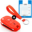 TBU car Car key cover compatible with Citroën - Silicone Protective Remote Key Shell - FOB Case Cover - Red
