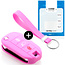Capa para chave do carro compatível com Citroën - Capa Protetora de Chave Remota de Silicone - Tampa Remota FOB - Rosa