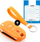 TBU car TBU car Car key cover compatible with Citroën - Silicone Protective Remote Key Shell - FOB Case Cover - Orange