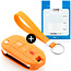 Capa para chave do carro compatível com Citroën - Capa Protetora de Chave Remota de Silicone - Tampa Remota FOB - Laranja