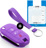 TBU car Citro√´n Capa Silicone Chave do carro - Capa protetora - Tampa remota FOB - Roxo