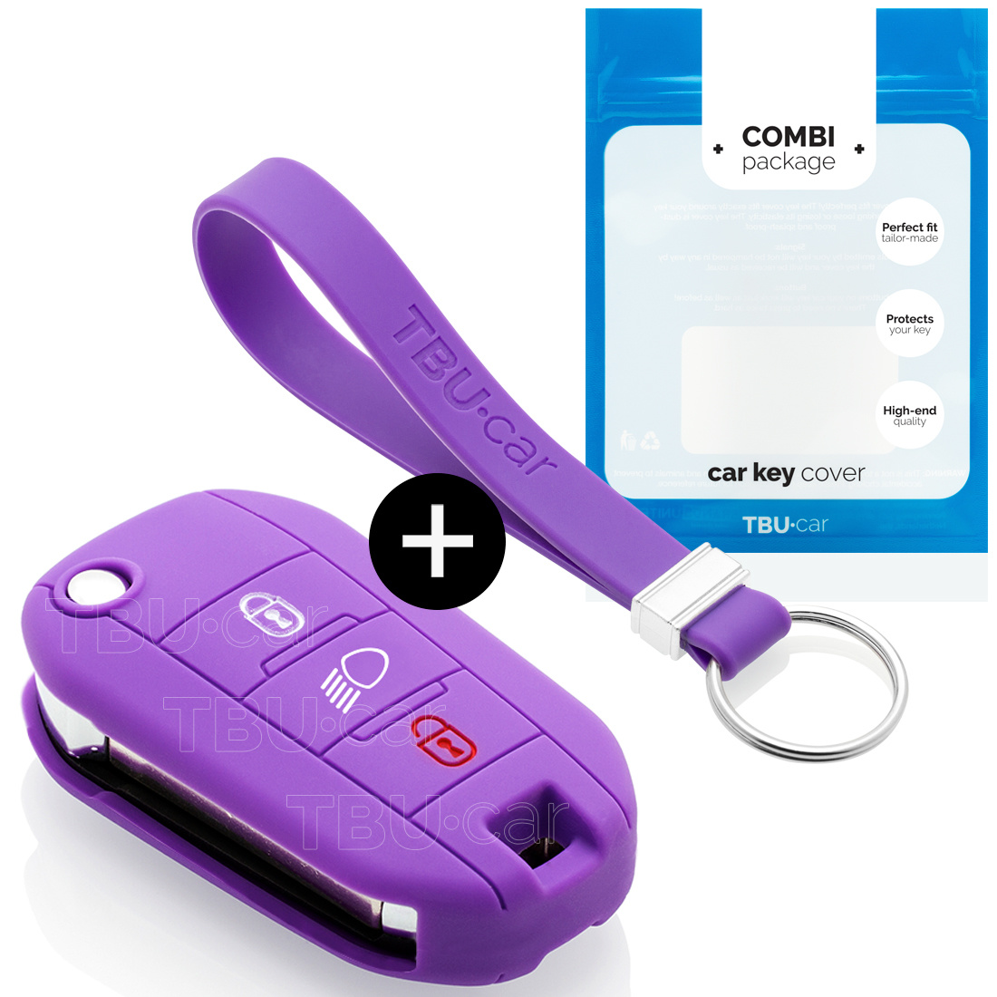 TBU car Citro√´n Capa Silicone Chave do carro - Capa protetora - Tampa remota FOB - Roxo