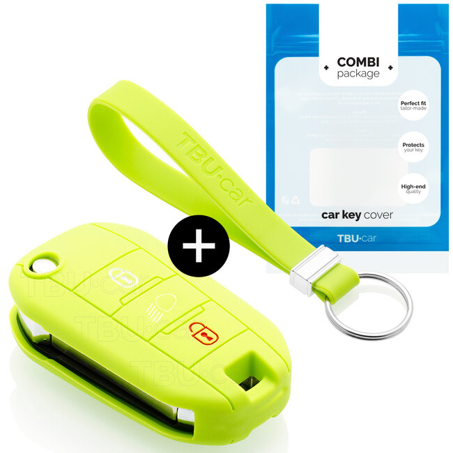 Cover chiavi auto compatibile con Citroën - Copertura protettiva - Custodia Protettiva in Silicone - Verde lime