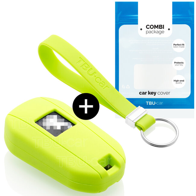 Car key cover compatible with Citroën - Silicone Protective Remote Key Shell - FOB Case Cover - Lime green