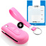 Capa para chave do carro compatível com Citroën - Capa Protetora de Chave Remota de Silicone - Tampa Remota FOB - Rosa