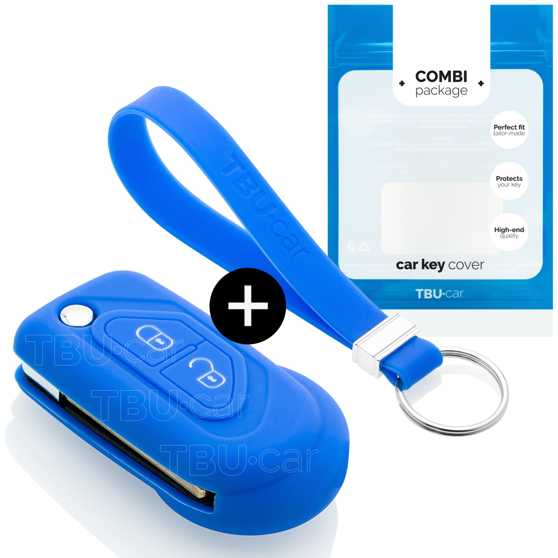 TBU car TBU car Car key cover compatible with Citroën - Silicone Protective Remote Key Shell - FOB Case Cover - Blue