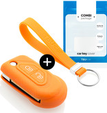 TBU car TBU car Car key cover compatible with Citroën - Silicone Protective Remote Key Shell - FOB Case Cover - Orange