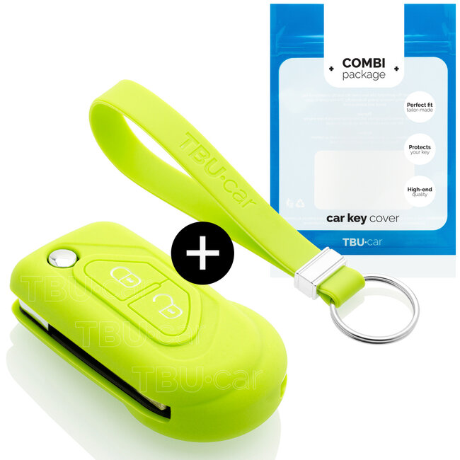 Funda Carcasa llave compatible con Citroën - Funda de Silicona - Cover de Llave Coche - Verde lima
