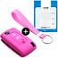 Capa para chave do carro compatível com Citroën - Capa Protetora de Chave Remota de Silicone - Tampa Remota FOB - Rosa