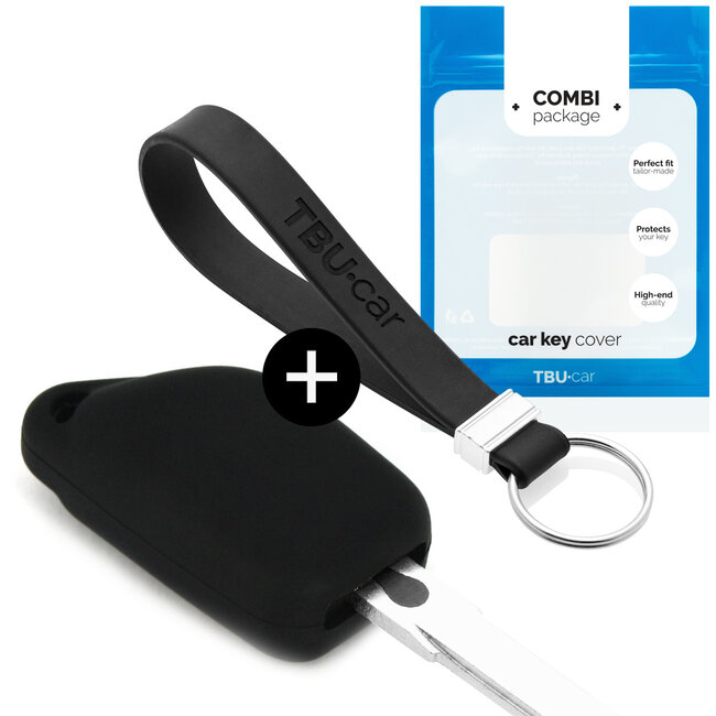 Sleutel cover compatibel met Citroën - Silicone sleutelhoesje - beschermhoesje autosleutel - Zwart
