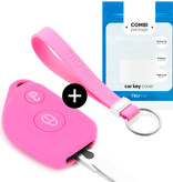 TBU car TBU car Car key cover compatible with Citroën - Silicone Protective Remote Key Shell - FOB Case Cover - Pink