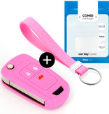 TBU car TBU car Car key cover compatible with Chevrolet - Silicone Protective Remote Key Shell - FOB Case Cover - Pink