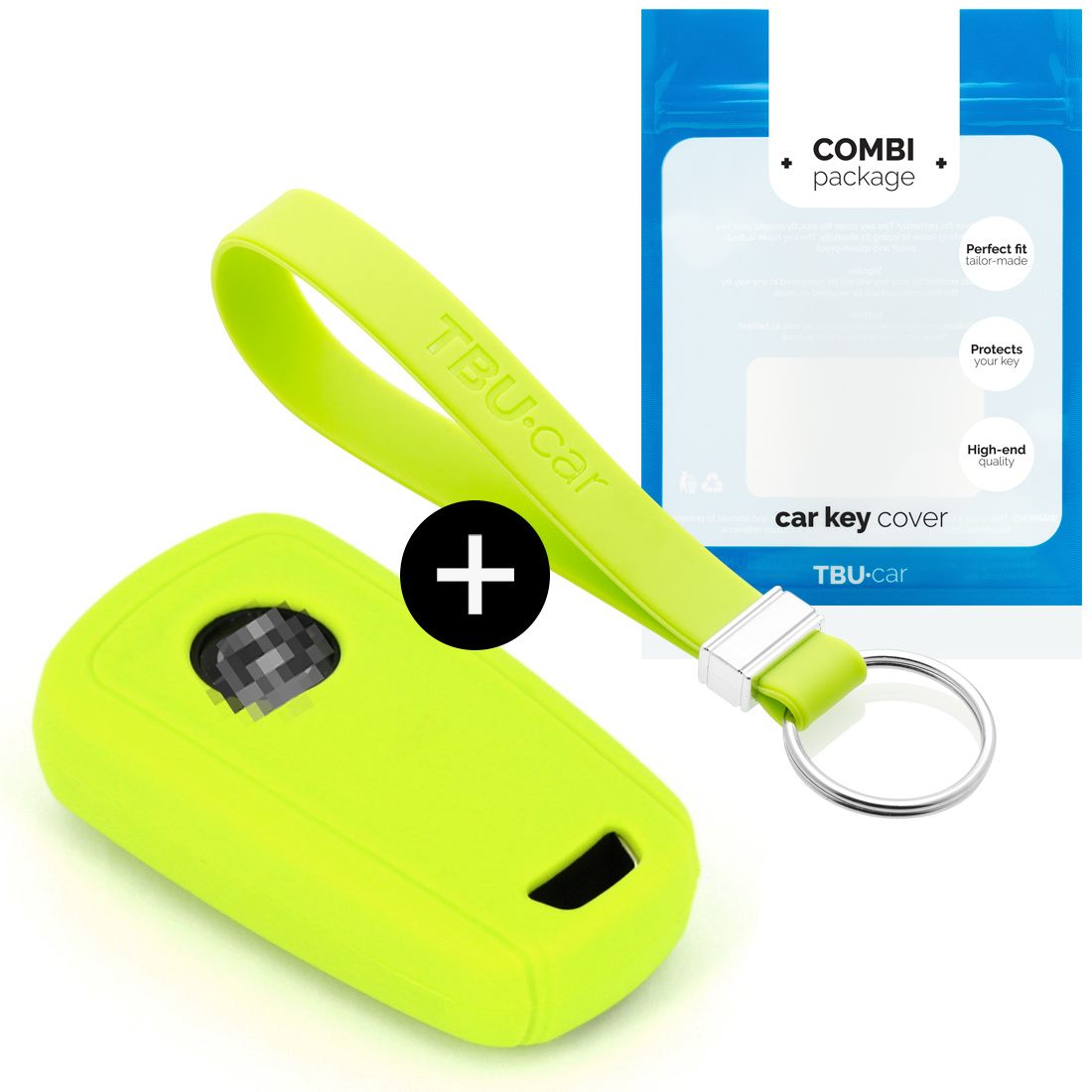 TBU car TBU car Car key cover compatible with Chevrolet - Silicone Protective Remote Key Shell - FOB Case Cover - Lime green